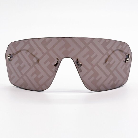 NEW FE4121US 32E UNIES SHIELD SUNGLASSES FENDI BROWN GOLD EYEWEAR FENDI - Picture 1 of 11